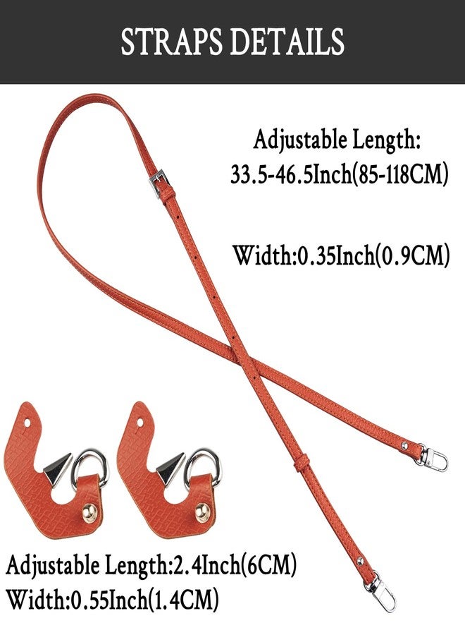 SOPROM Crossbody Strap Replacement for Longchamp Pouch with Handle Mini Bag Adjustable Conversion Kit for Long Champ(Width:9mm,Color:Orange) - Image 4